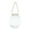 Contemporary Home Living 19" Ribbed Glass Jar with Rope Wrapped Neck